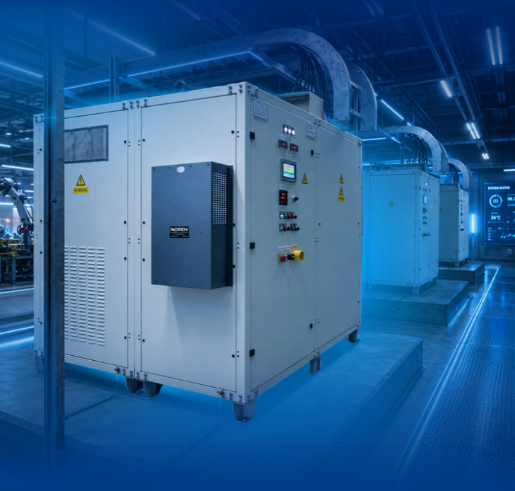 Intercambiador de calor Eco-Cool instalado en tablero eléctrico en instalación industrial